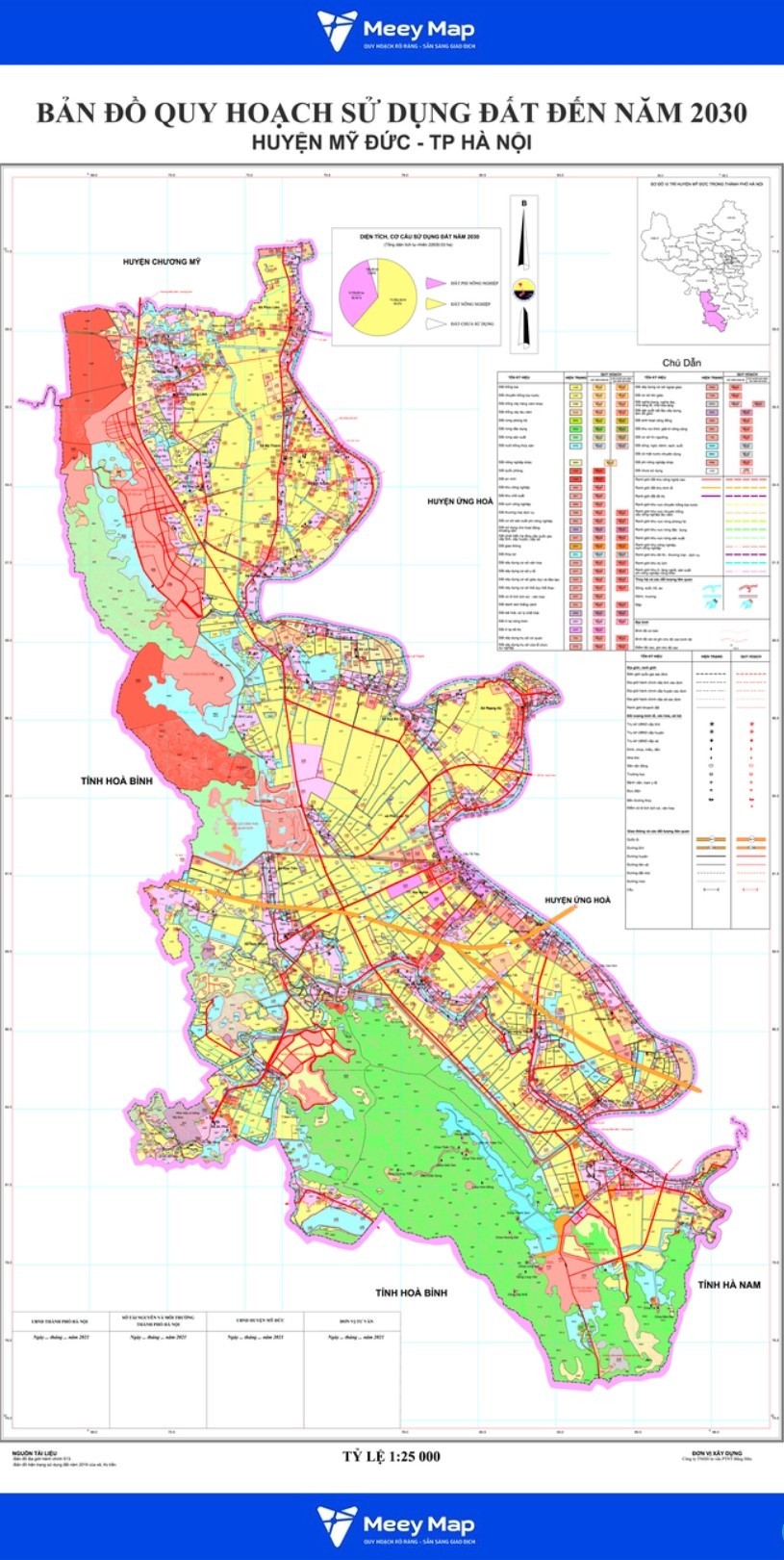 Bản đồ quy hoạch sử dụng đất huyện Mỹ Đức, Tp Hà Nội