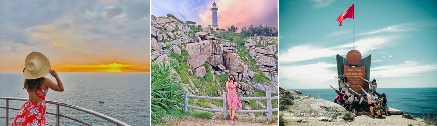 Toàn cảnh Hải Đăng Mũi Điện (Mũi Đại Lãnh) với ngọn hải đăng cao 26,5m