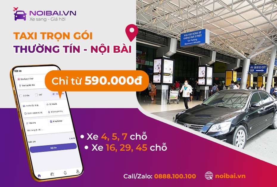 Bảng giá taxi trọn gói tham khảo tuyến Thường Tín đi Nội Bài