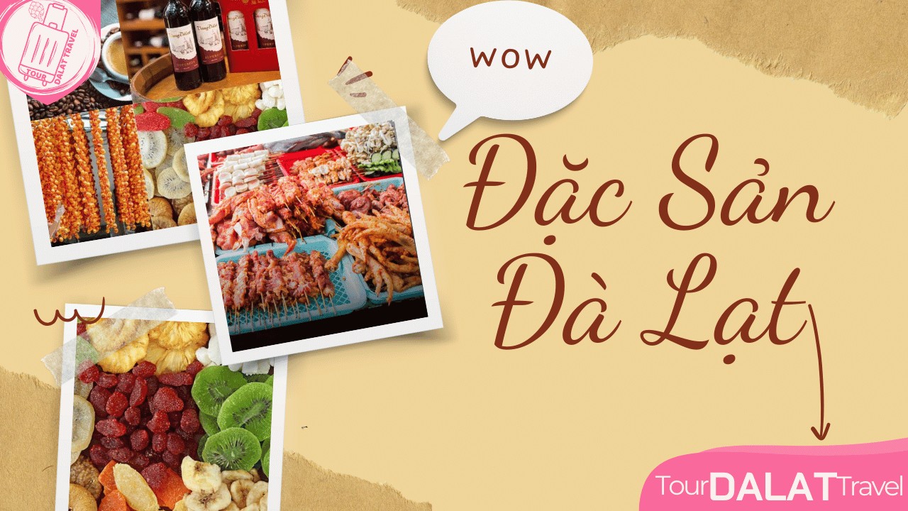 Quầy bán đặc sản Đà Lạt với nhiều loại mứt, trái cây và trà