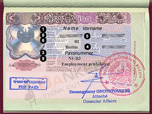 Hình ảnh minh họa một mẫu visa Lebanon dán trên hộ chiếu