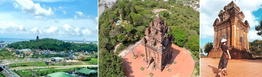 Tháp Nhạn lãng mạn soi bóng bên dòng sông Đà Rằng tại Tuy Hòa