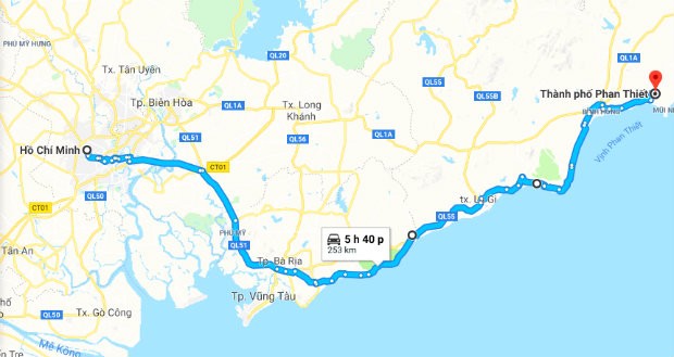 Cung đường ven biển là cung đường lí tưởng nhất để phượt Phan Thiết từ Tp.HCM.