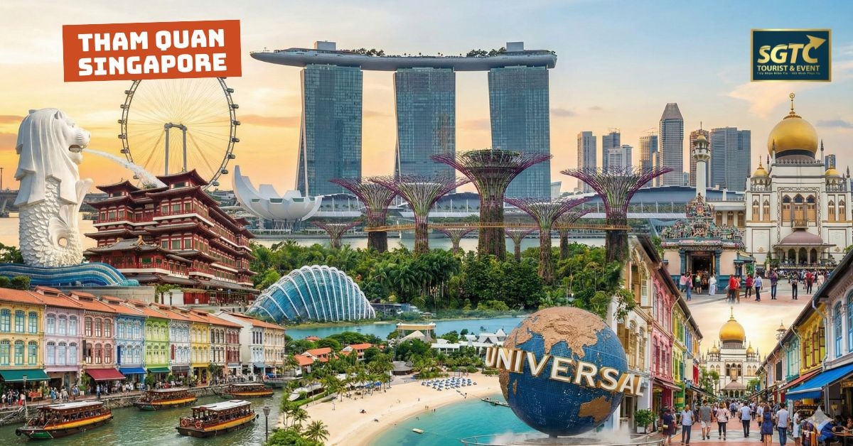 Khung cảnh siêu cây (Supertrees) tại Gardens by the Bay, Singapore