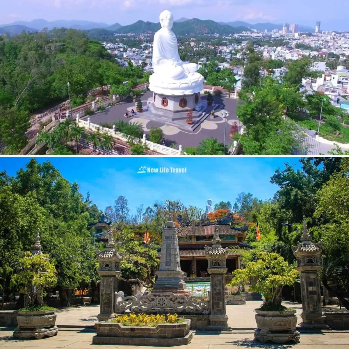 Không gian mát mẻ và kiến trúc tinh tế tại Chùa Long Sơn Nha Trang