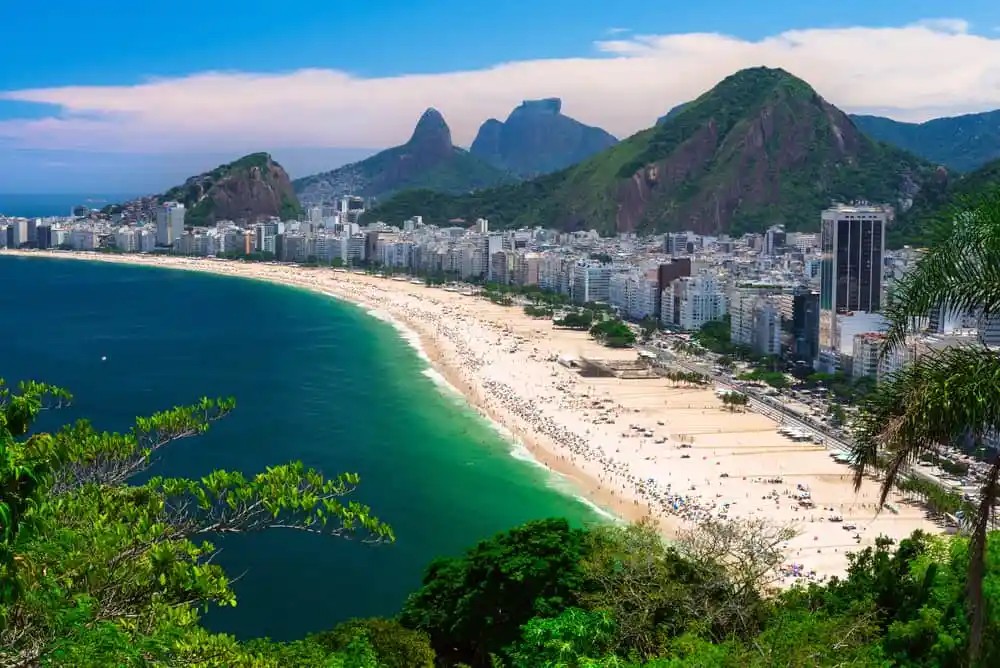Bãi biển Copacabana nổi tiếng ở Rio de Janeiro