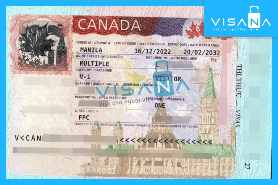 Hình ảnh minh họa trang bìa hộ chiếu và visa Canada