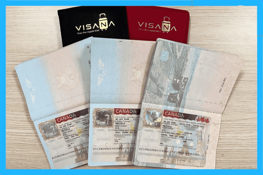 Hình ảnh minh họa về một con tem visa Canada