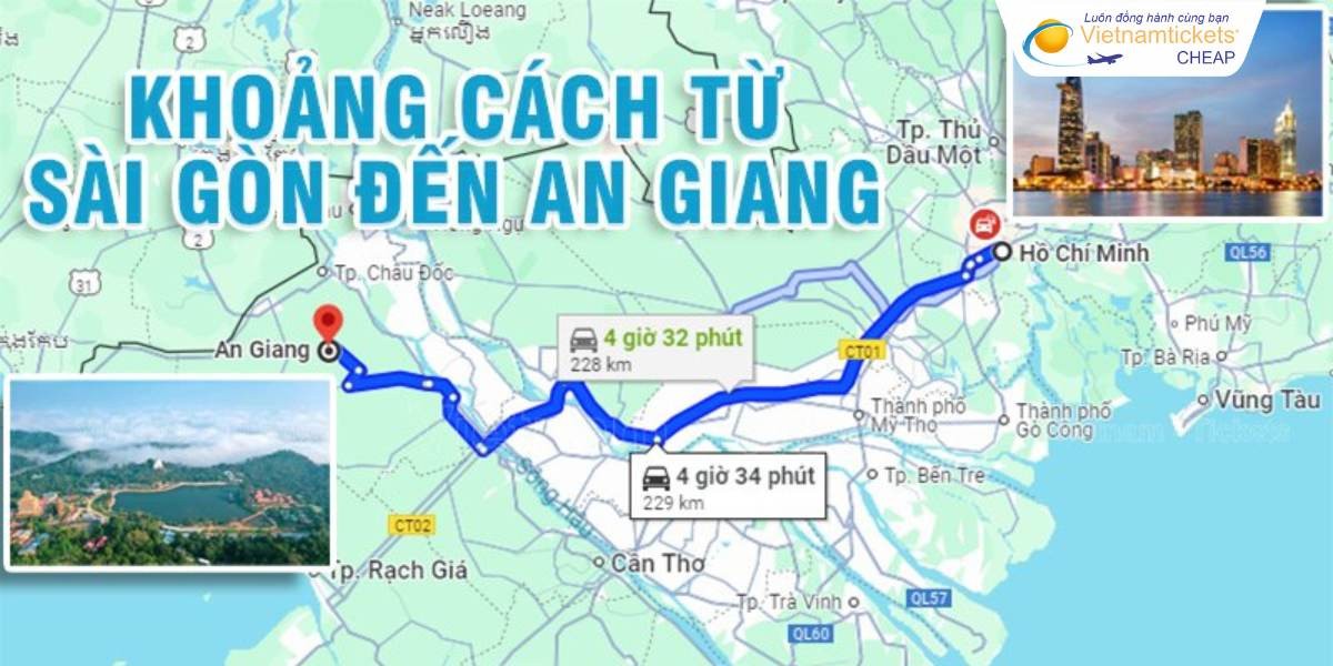 Tóm tắt khoảng cách từ TPHCM đi An Giang
