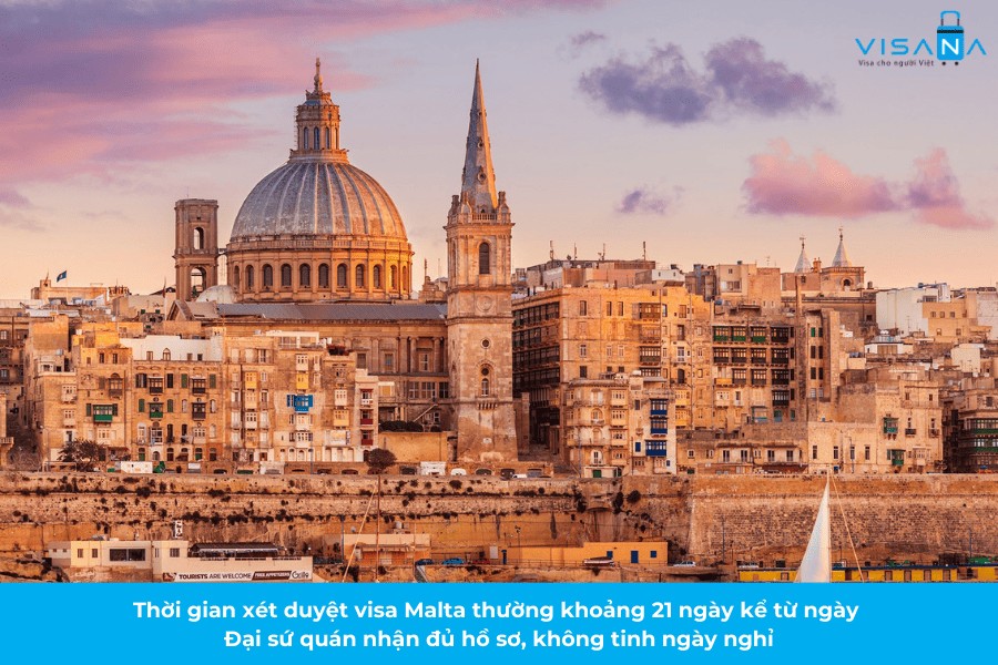 Thời gian xử lý hồ sơ xin visa Malta ngắn hạn và dài hạn