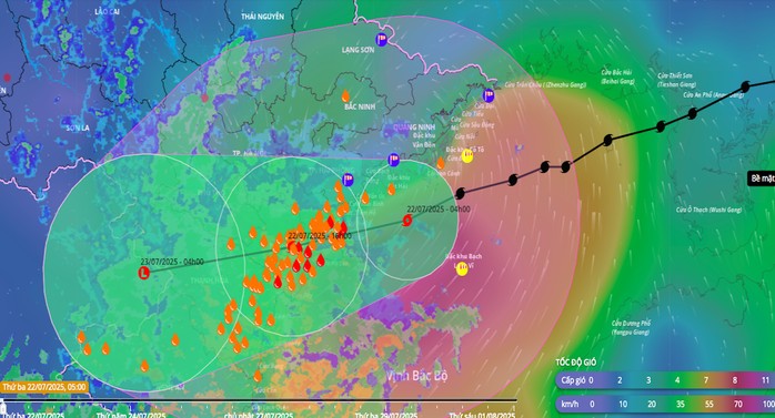 Dự báo hướng đổ bộ của bão số 3 từ Hải Phòng đến Thanh Hóa