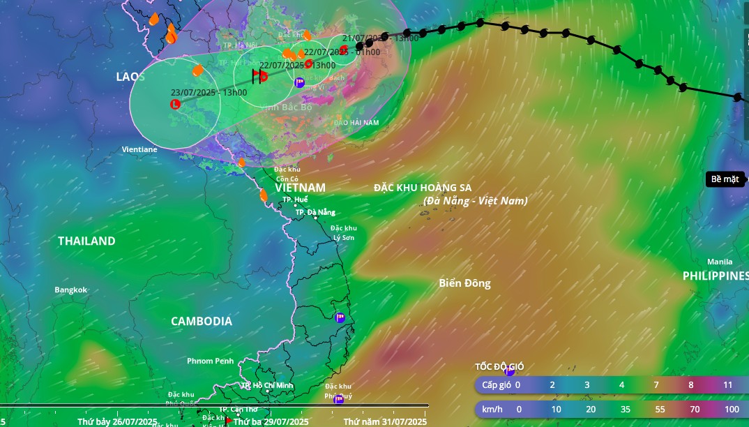 Diễn biến tâm bão số 3 Wipha cách Quảng Ninh 120 km - Ảnh 1