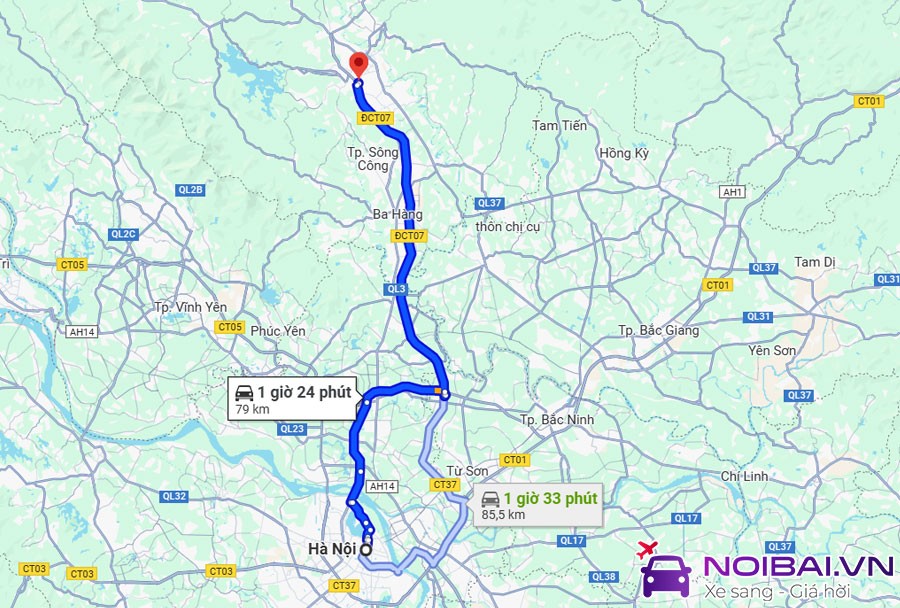 Thái Nguyên cách Hà Nội chỉ khoảng 70km