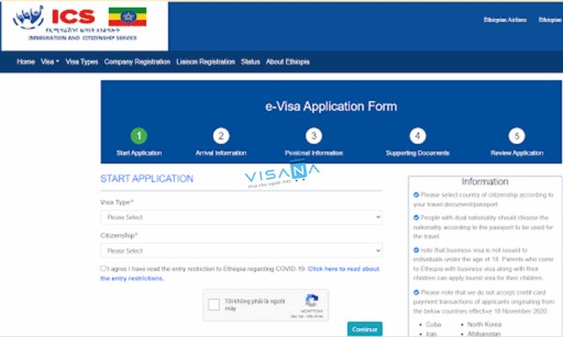 Điền thông tin cá nhân trên form e-Visa