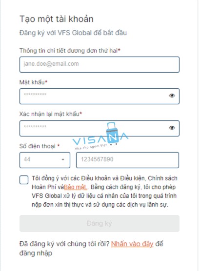 đặt lịch hẹn xin visa thụy điển visana