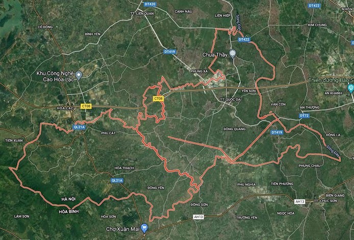 ban do ve tinh vi tri huyen quoc oai so voi trung tam ha noi 1