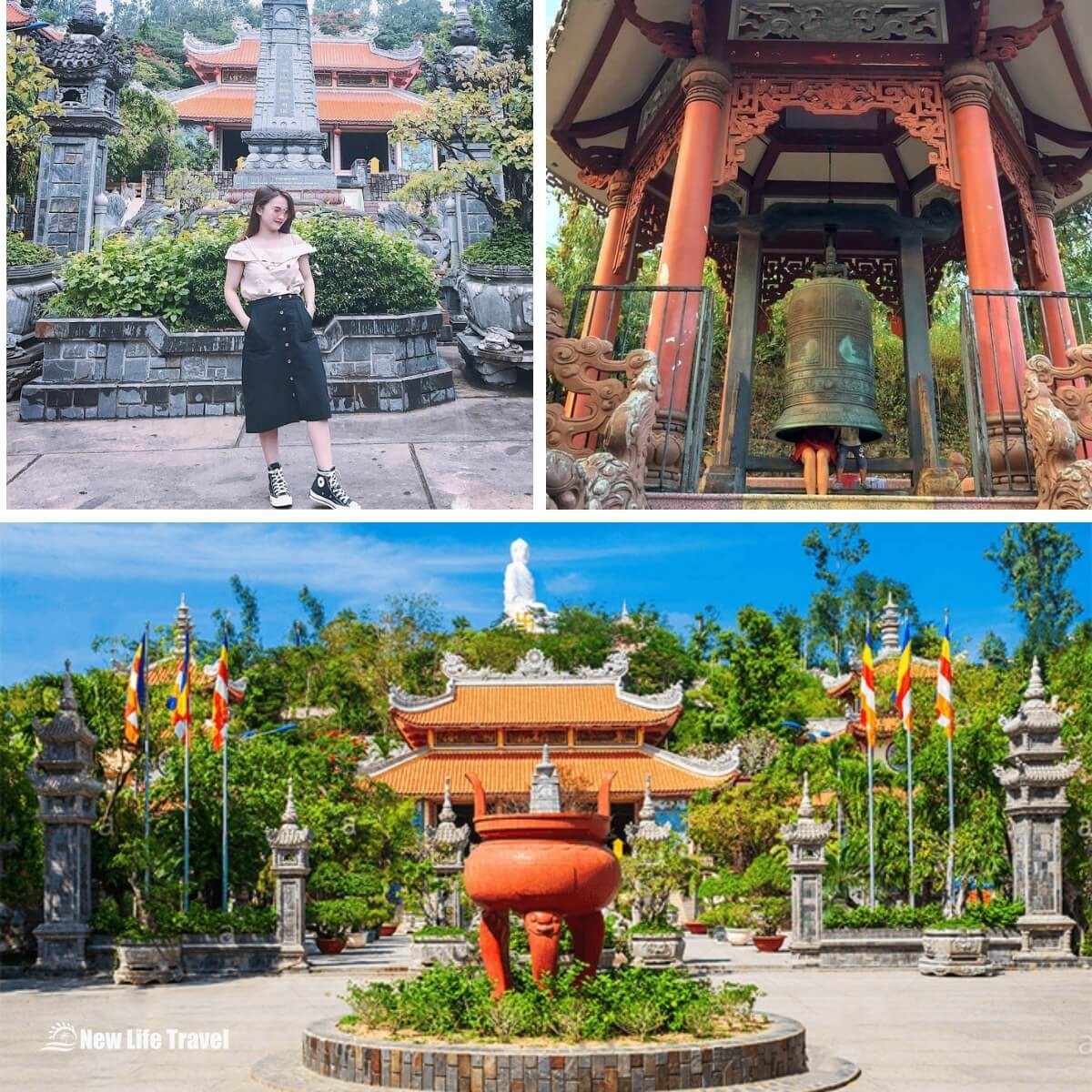 Du khách check tham quan chùa Long Sơn