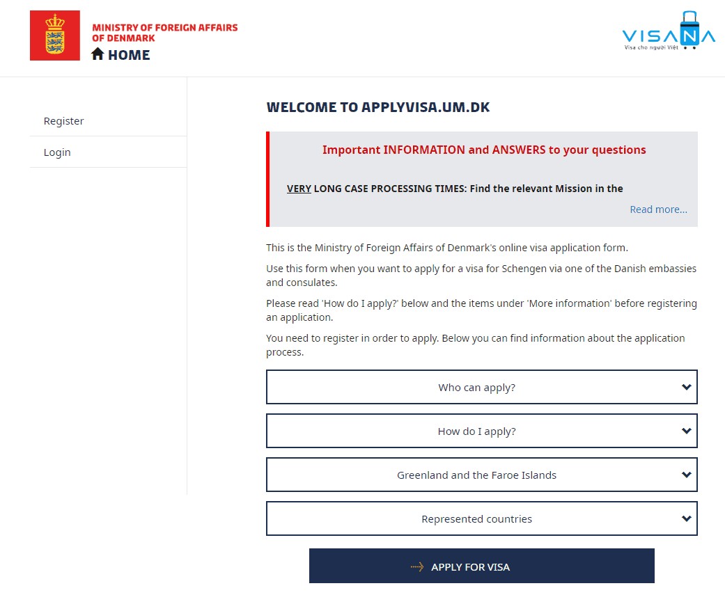 Đơn xin visa Lithuania Visana