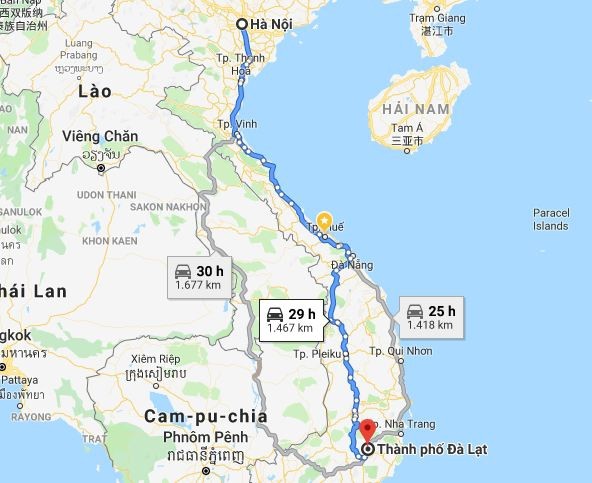 Cảnh xe di chuyển trên đường Hồ Chí Minh nối dài