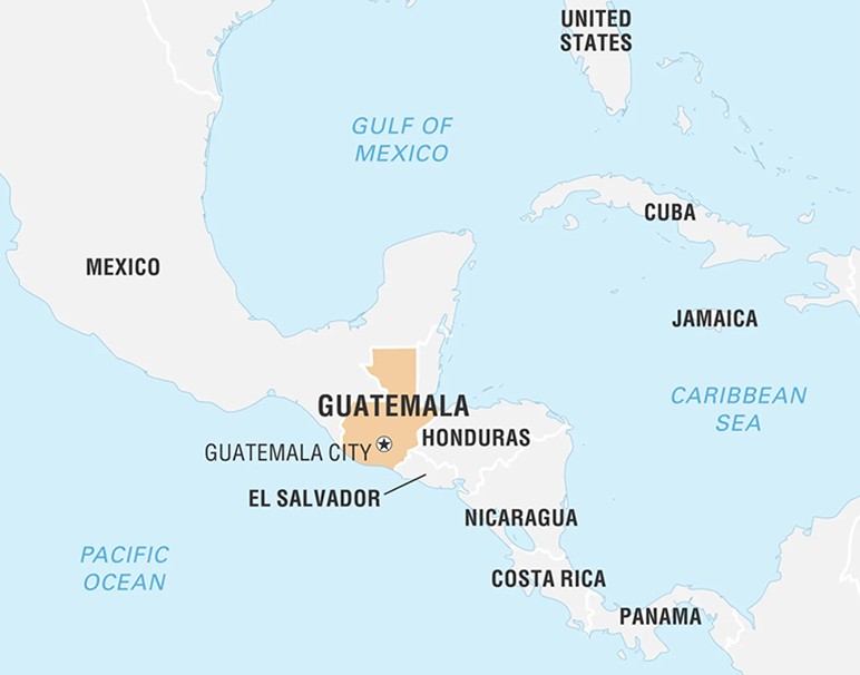 Vị trí địa lý của Guatemala tại Trung Mỹ