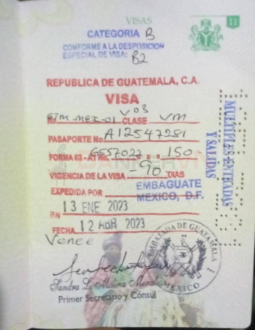 Thủ tục xin visa Guatemala