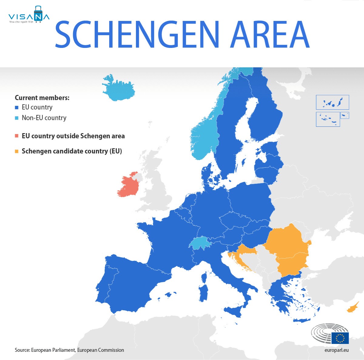 26 quốc gia Schengen