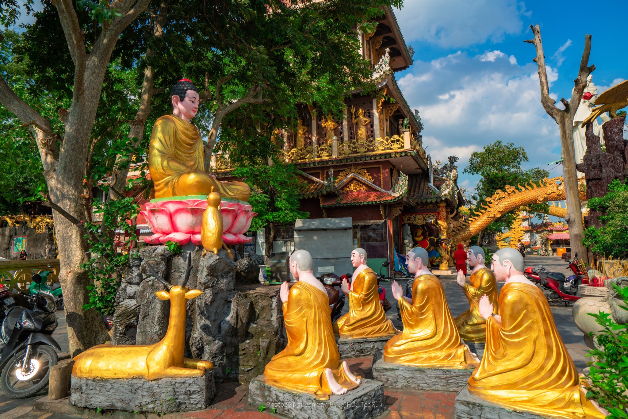 Con đường dẫn lên chùa Châu Thới.