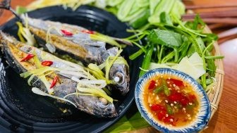 Đặc sản Bình Định cá ồ cuốn bánh tráng