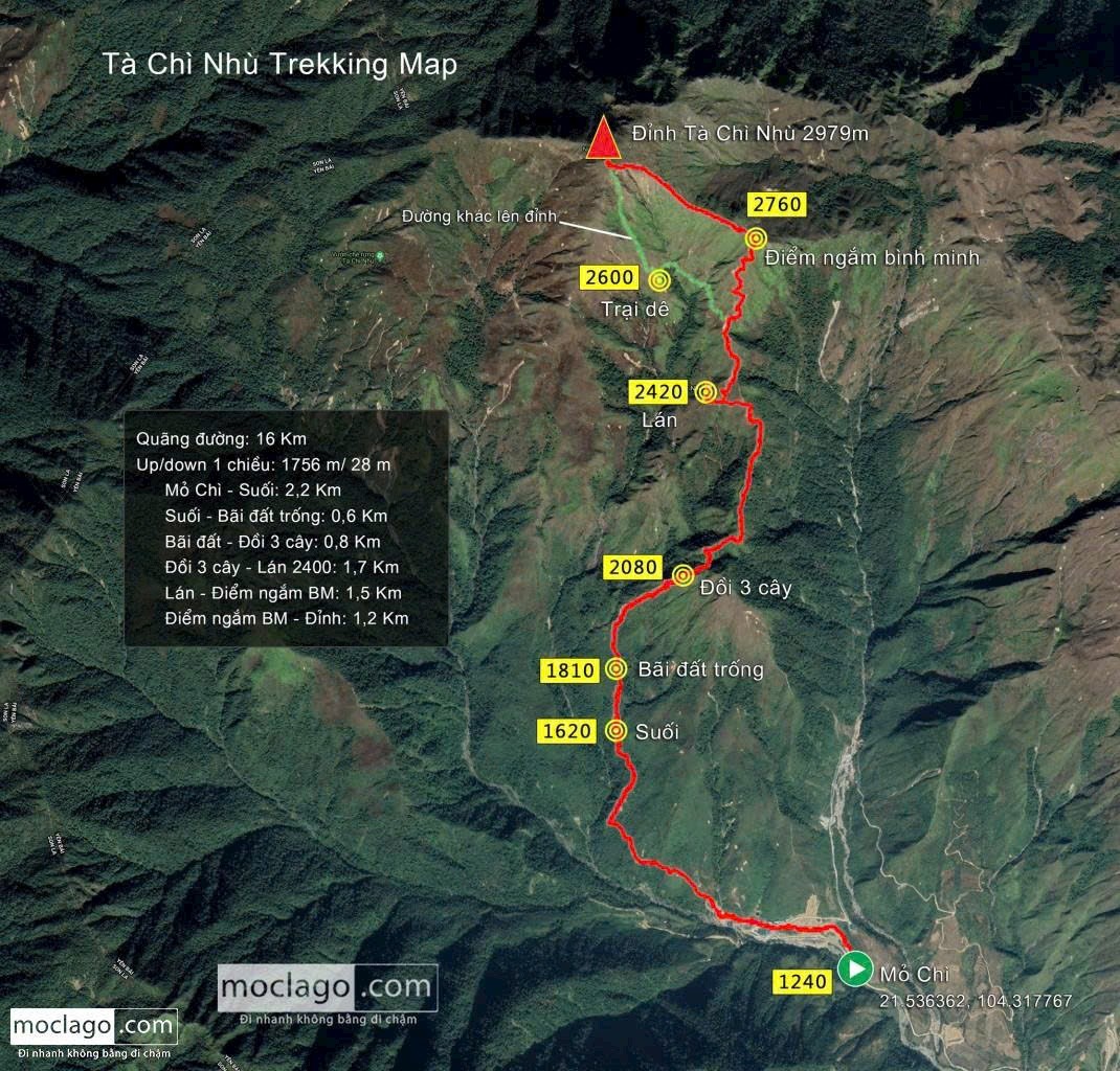 Bản đồ trekking Tà Chì Nhù