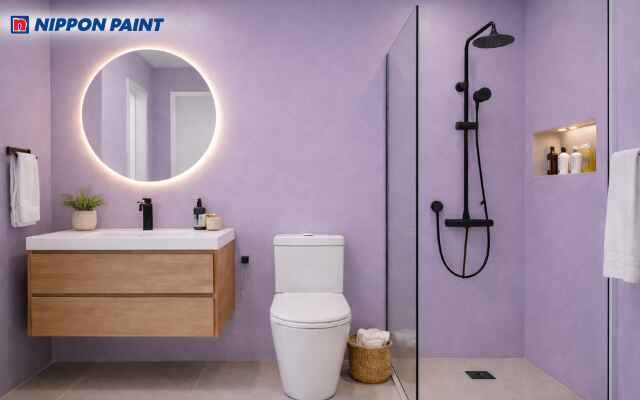 Màu tím nhạt tạo cảm giác sạch sẽ và sang trọng