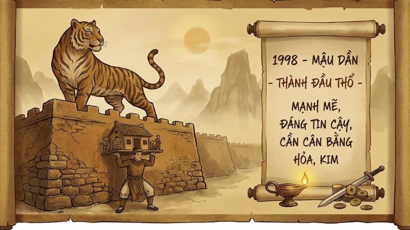 Người sinh năm 1998 là tuổi Mậu Dần, cầm tinh con Hổ, thuộc mệnh Thổ